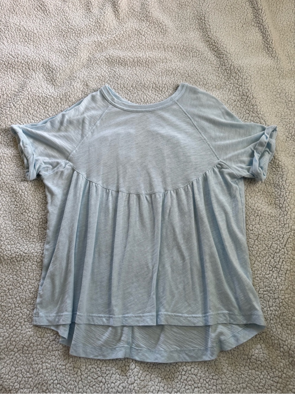 Light Blue Women’s Short Sleeve Baby Doll Top